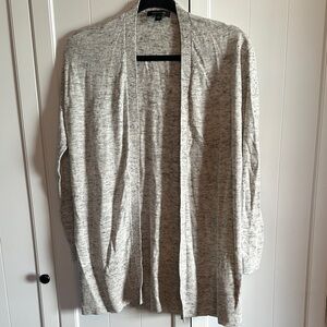 Ann Taylor Heather Gray Knit Open Cardigan